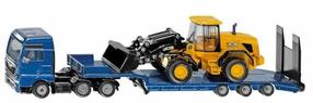 Автовоз Siku Super Man Truck With JCB Wheel Loader, 1:87, синий цв./желтый цв.