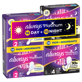 Hügieenisidemed Always Platinum Day S2 & Night S4, Super/Secure Night, 24 tk