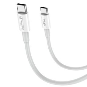 Kaabel Jellico B22 Super Fast, 2 x USB Type C, 100 cm, valge v., 100 W