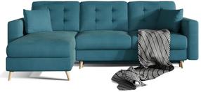 Kampinė sofa Asgard L Mat Velvet 75, žalia sp., 162 x 248 cm x 93 cm