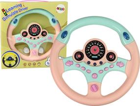 Interaktyvus žaislas, vairas Lean Toys Learning 10114, 25 cm, žalia sp./rožinė sp.