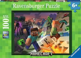 Dėlionė Ravensburger Minecraft 13333, 36 cm x 49 cm, 100 vnt., įvairių spalvų