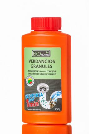 Sifonų ir kanalizacijos valiklis Ekonomis Verdančios granulės, 250 g, EE
