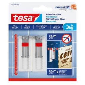 Kabliukai rėmeliui pakabinti Tesa Powerstrips, balta sp./pilka sp.