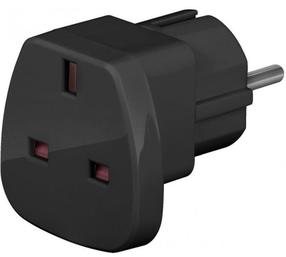 Адаптер Techly Travel adapter, 250 V, 2500 W UK female, Euro, черный цв.