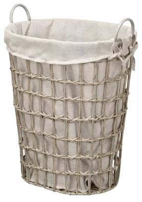 Pesukorv Kipit, 50 l, valge v./hall v., 49 cm x 35 cm x 58 cm