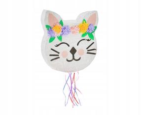 Dekorācija GoDan Kitten, balta krās., 33 cm
