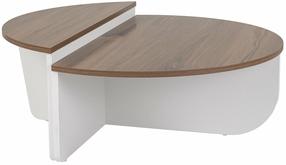 Журнальный столик Nordure Orion, коричневый цв./белый цв., 90 см x 90 см x 35 см