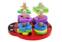 Lavinimo žaislas RoGer Children's Wooden Puzzle Sorter Ladybird, 11.5 cm, įvairių spalvų