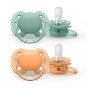 Соска Philips Avent Ultra Soft Neutral Ultra soft Neutral, 0 мес., зеленый цв./oранжевый цв.