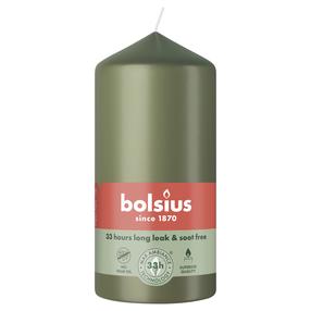 Žvakė, cilindrinė Bolsius, 33 h, žalia sp.