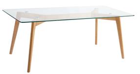 Žurnalinis staliukas Home4you Helena, skaidri sp./ruda sp., 120 cm x 60 cm x 40 cm