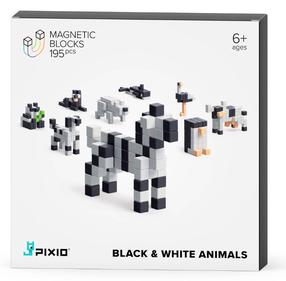 Magnētiskā spēle Pixio Black & White Animals, balta krās./melna krās.