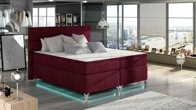 Lova dvigulė Amadeo Rivera 59, 160 x 200 cm, raudona sp., su čiužiniu, su grotelėmis