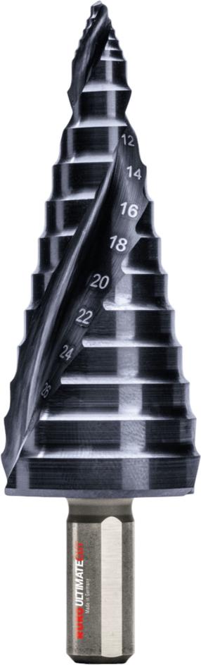 Pakāpju urbis Ruko Ultimatecut FlowStep 101652P, tērauds/nerūsējošais tērauds/plastmasas, hss, tri-flat, 8 mm x 9.45 cm
