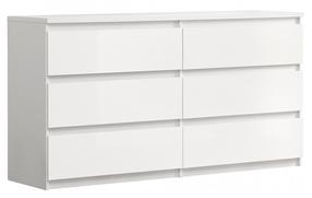Komoda Forte Chelsea CHLK261-U42, balta sp., 80 cm x 154 cm x 43 cm