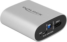 Adapteris Delock HDMI HD Audio Extractor 4K 60 Hz to HDMI with eARC HDMI female, HDMI female, pilka sp.