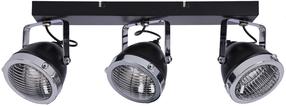 Šviestuvas lubų Candellux Lighting Crazy 93-13316, GU10, 3 x 15 W, skaidri sp./juoda sp. / juoda sp.