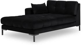 Sofa Micadoni Home Mamaia Velvet Chaise Longue, juoda sp., kairinė, 185 x 102 cm x 75 cm