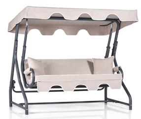 Lauko sūpynės Kalune Design Ruta 3, juoda sp./kreminė sp., 110 cm x 200 cm x 165 cm