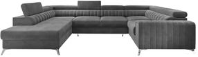Kampinė sofa Louis Sola 6, tamsiai pilka sp., kairinė, 202 x 347 cm x 92 cm