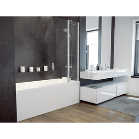 Vonios sienelė Besco Avis PAV2S, 120 cm x 145 cm x 0.6 cm, skaidri sp./chromo sp./grūdintas