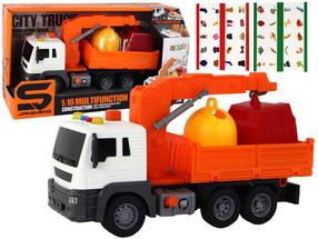 Rotaļlietu atkritumu vedējs Lean Toys Multifunction, 1:16, oranža krās.