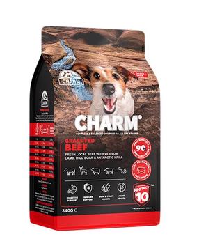 Sausā suņu barība Charm Grass Fed, liellopa gaļa, 0.34 kg