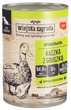 Šlapias šunų maistas Wiejska Zagroda, kalakutiena/antiena, 0.4 kg