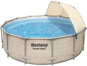 Бассейн, каркасный Bestway Power Steel 5614V, светло-коричневый цв., 396 x 107 см