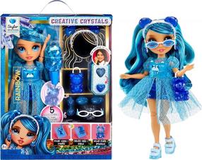 Lėlė su priedais Rainbow High Creative Crystals Skyler, 28 cm, mėlyna sp.