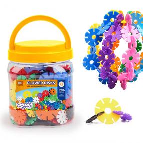 Konstruktors Woopie Flower Disks, 206 gab., daudzkrāsaina