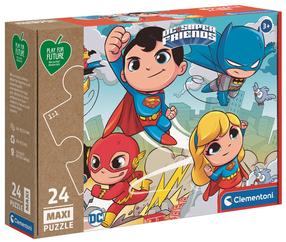 Puzle Clementoni Play For Future DC Super Friends, 62 cm x 42 cm, 24 gab., daudzkrāsaina