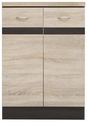 Apatinė virtuvinė spintelė Junona Line, sonoma ąžuolo sp./wenge sp., 47 cm x 60 cm x 85.7 cm