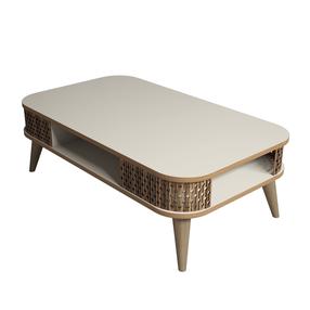Kavos staliukas Kalune Design Eylul, ruda sp./smėlio sp., 60 cm x 105 cm x 34.6 cm