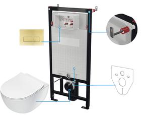 Pakabinamojo unitazo komplektas įleistinis Deante Peonia 6in1, 12.5 cm x 51 cm