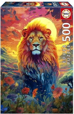 Пазл Educa Majestic Lion Stare, 48 см x 34 см, 500 шт., многоцветный