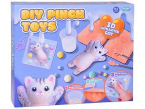 Kūrybos rinkinys, raktų pakabukas, katė DIY Pinch Toy, pilka sp.