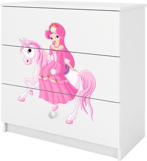 Vaikiška komoda Kocot Kids Babydreams Princess On Horse, balta sp., 80 cm x 41 cm x 8.5 cm