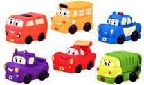 Vonios žaislų komplektas Rubber Cars, įvairių spalvų