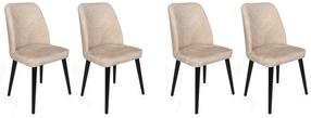 Kėdžių rinkinys Kalune Design Dallas 523 V4 974NMB1577, matinė, juoda sp./kreminė sp., 49 cm x 50 cm x 90 cm, 4 vnt.