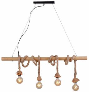 Šviestuvas lubų Paul Neuhaus Rope, E27, 4 x 15 W, ruda sp. / juoda sp.
