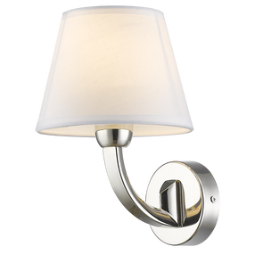 Šviestuvas sieninis Cosmo Light Atlanta W01827NI-WH, E14, 1 x 40 W, balta sp. / sidabro sp.