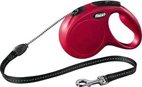 Automatinis pavadėlis Flexi New Classic, raudona sp., M 5m