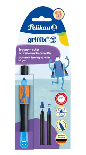 Lodīšu pildspalva Pelikan Griffix 3 L, melna krās., 3.5 mm