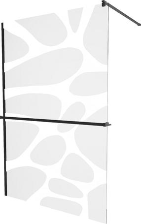 Dušo sienelė Mexen Kioto+ Walk-In, 120 cm x 200 cm, balta sp./juoda sp./grūdintas