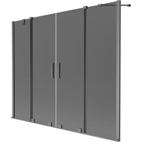 Dušo sienelė Mexen Velar Duo, 200 cm x 150 cm, grafito sp./gun metal sp./grūdintas