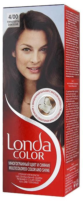 Kраска для волос Londa Color, темно-коричневый цв., 4/00, 110 мл