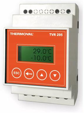 Программируемый термостат отопления Thermoval TVR 295, крепится на стену, белый цв./oранжевый цв., -30 - 80 °С