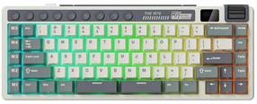 Belaidė žaidimų klaviatūra Royal Kludge RK M70 Cream switch, Anglų (US), balta sp./pilka sp.